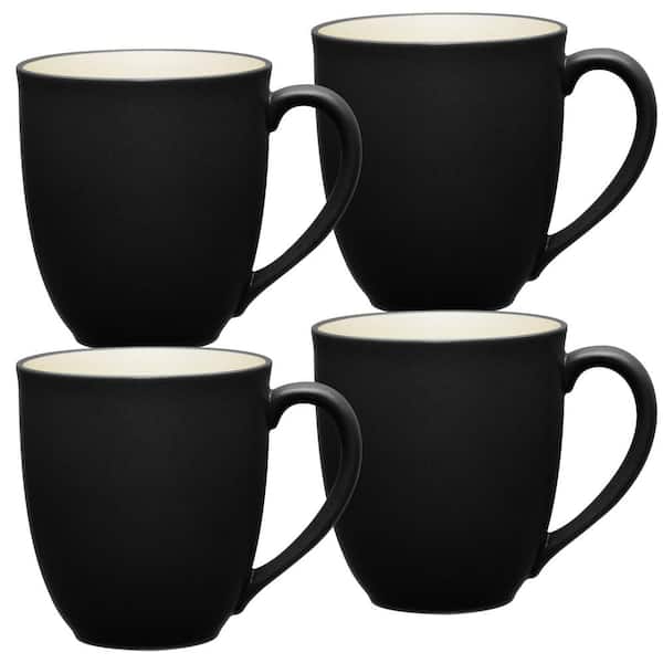 Noritake Colorwave Graphite 12 fl. oz. (Black) Stoneware Mugs, (Set of 4)
