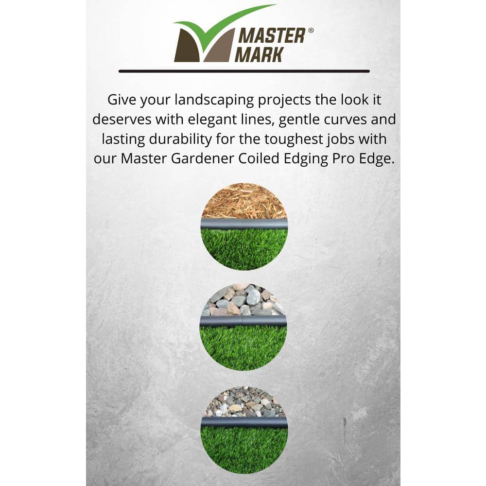 Master Gardener Black Polyethylene Coiled Landscape Edging, 5 in x 40 ft