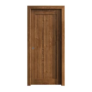 Docoo Sartodoors Assemble Required 28 in. x 80 in. Cognac Oak Solid Wood