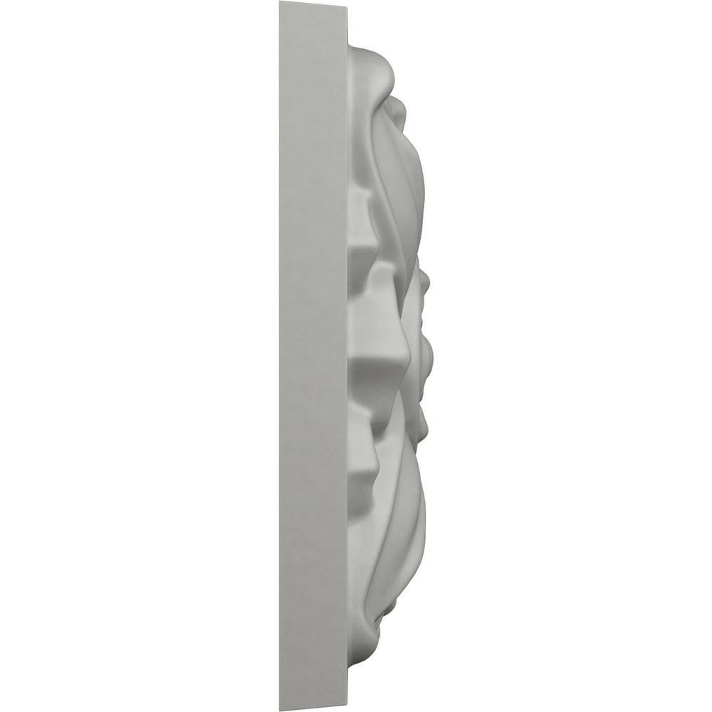 Primed White Square Floral Rosette Crown Molding