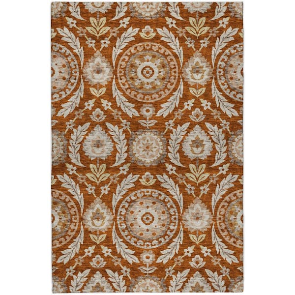 Dream Shag Premium Machine Washable Abstract ADS751 Paprika 10 ft. x 14 ft. Area Rug