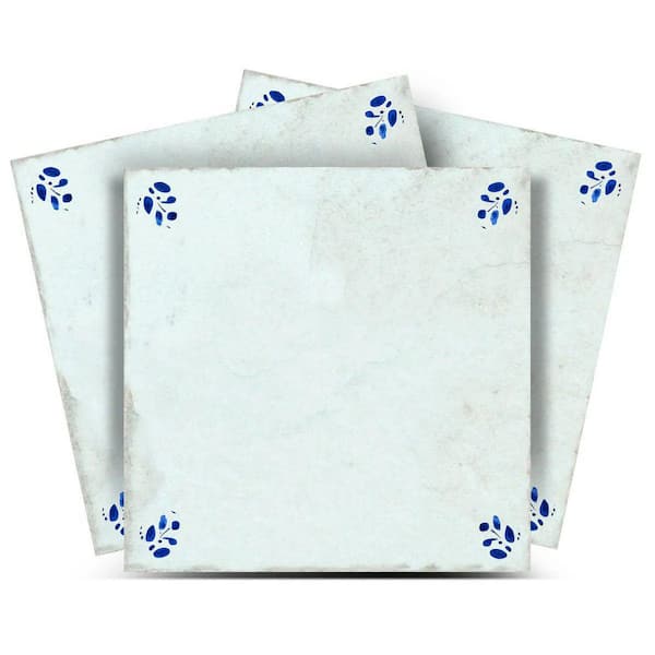 Blue D39 4 in. x 4 in. Vinyl Peel and Stick Tile (24 Tiles, 2.67 sq. ft. /pack)