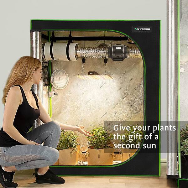 VIVOSUN Indoor 2-in-1 Mylar Reflective Grow Tent for Hydroponic Growing Non Toxi 