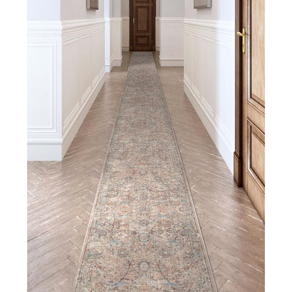 Ivory 2 ft. 7 in. x 9 ft. 6 in. Asha Emilia Vintage Persian Oriental Runner Area Rug