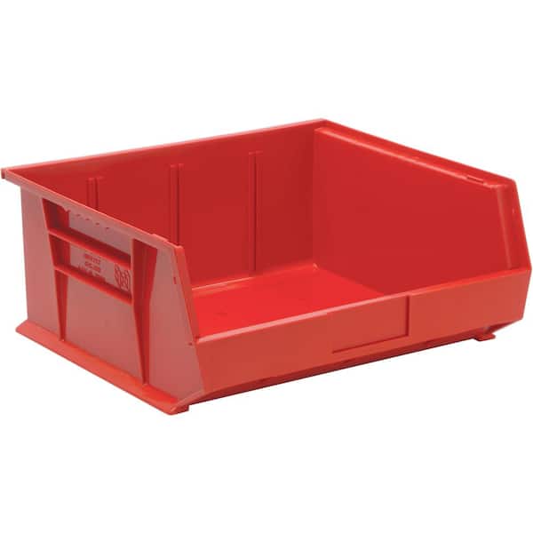 QUANTUM STORAGE SYSTEMS Ultra Series Stack and Hang 8.9 Gal. Storage Bin in Red (6-Pack)