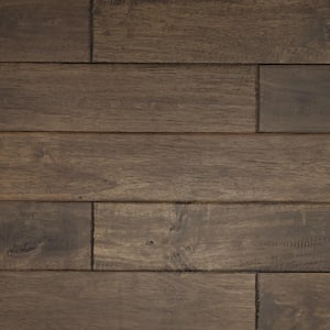 Take Home Sample - Caucho Wood Kentwood 4.5 in. Width x 8 in. Length Light Distressed Solid Hardwood Flooring