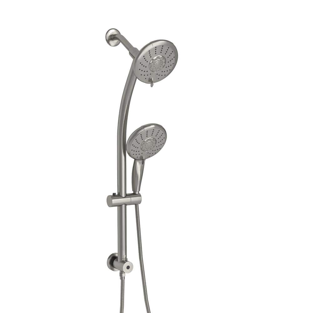 Logmey 5spray 5 in. Dual Shower Head and Handheld Shower Head in