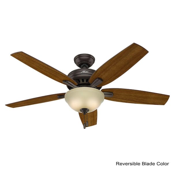 Hunter - Newsome 52 in. Indoor Premier Bronze Bowl Light Kit Ceiling Fan