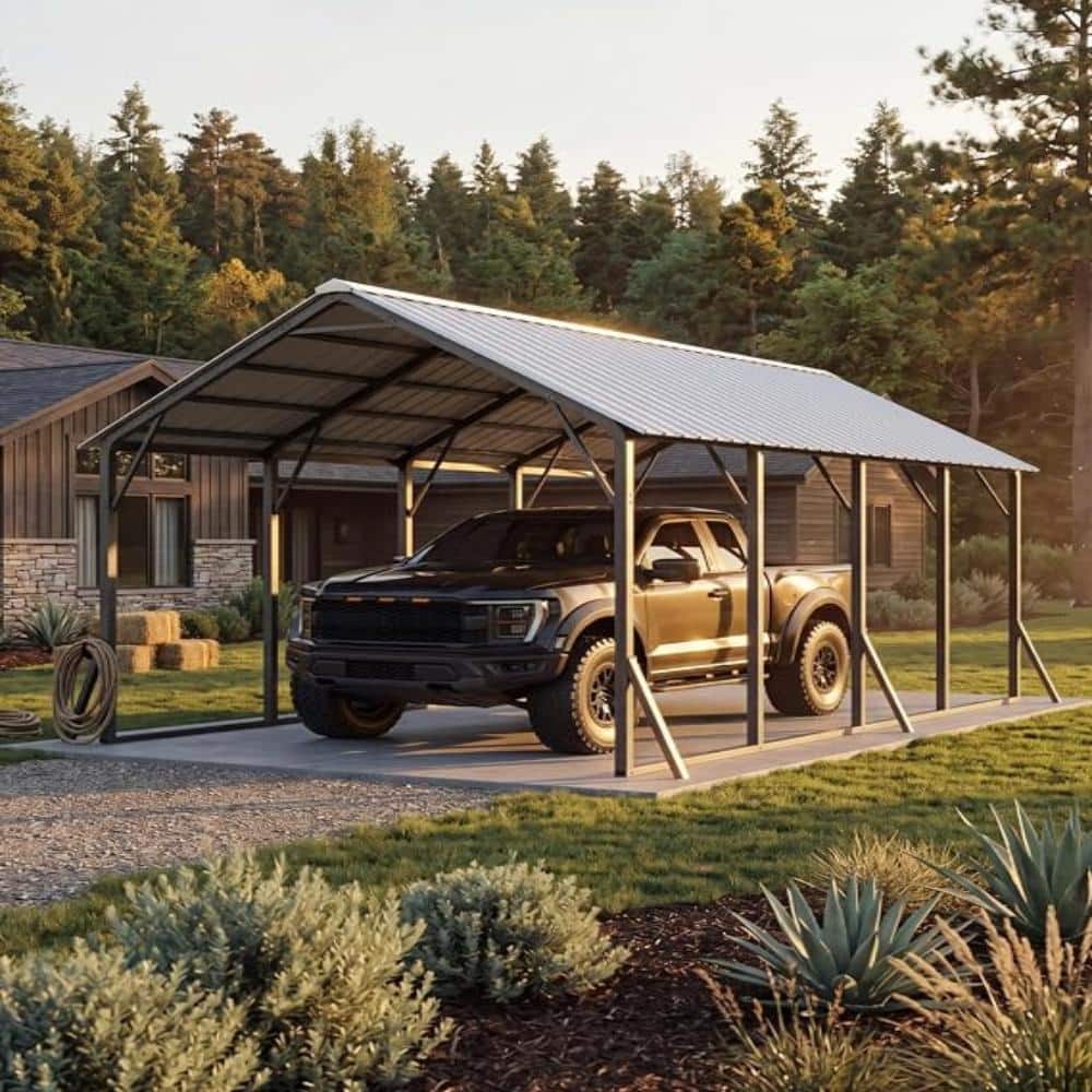 13x26Ft Heavy Duty Steel Oversized Metal Carport,All Weather Permanent Shelter for Pickup Trucks Tractors Boats Forklift price history on PriceWatchPro