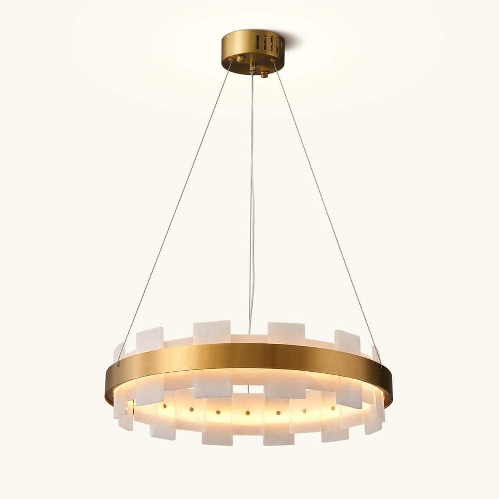 YUYI Modern 20 in. 1-Light Intergrated LED Gold Chandelier, Luxury