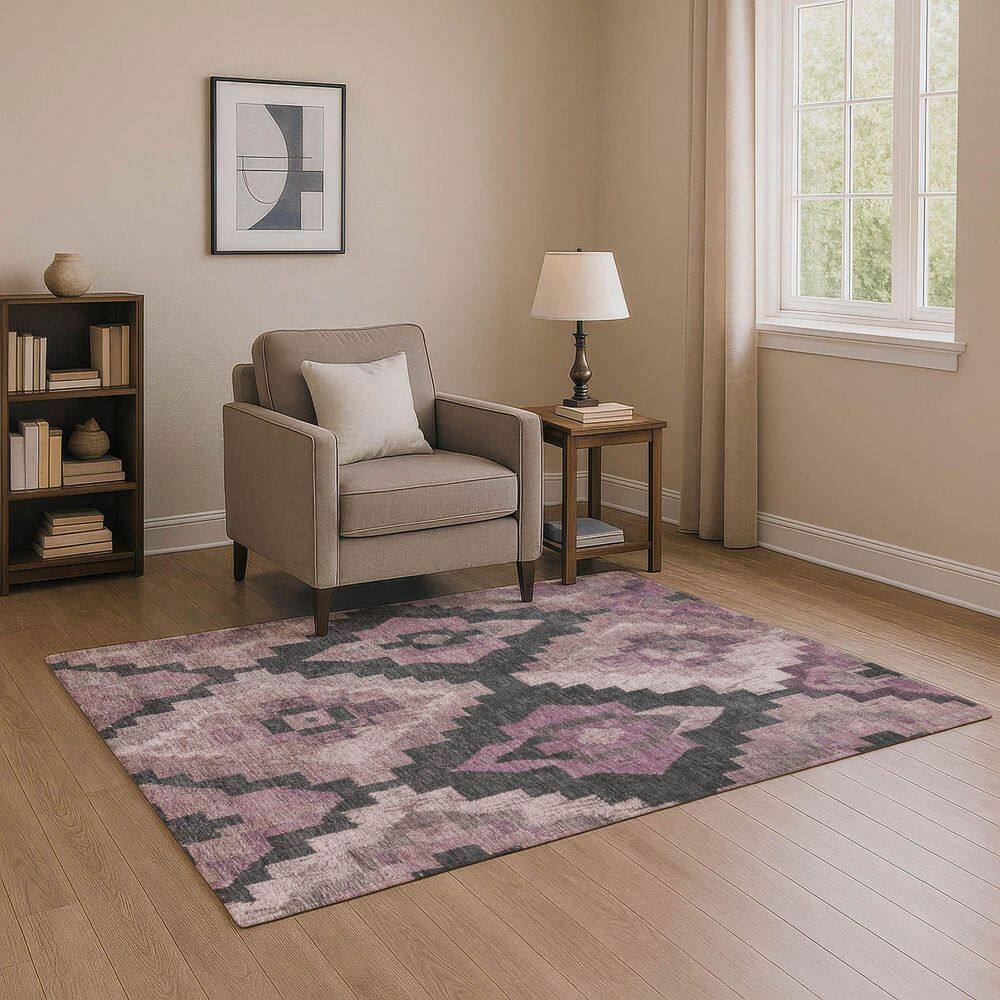 Mayfield Premium Machine Washable Abstract AMF1894 Rust 9 ft. x 12 ft. Area Rug - thumbnail 10
