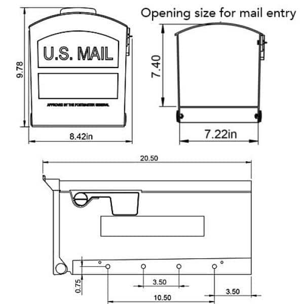 Patriot Medium Black Plastic Post Mount Mailbox