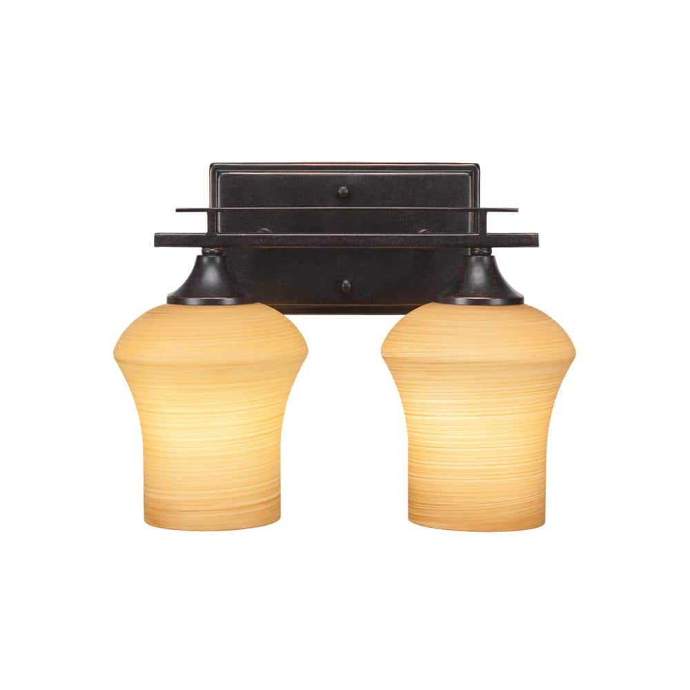 Ontario 12.75 in. 2-Light Dark Granite Vanity Light