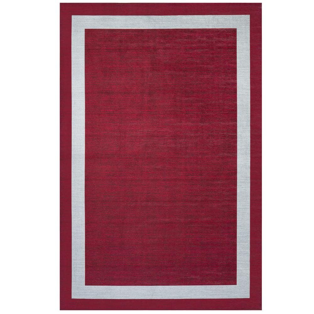 PLAYA RUG Everest Burgundy Creme 8 ft. x 10 ft. Machine Washable ...