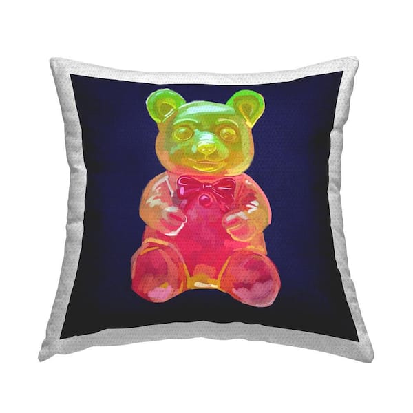 Stupell Industries Modern Candy Bear Outdoor Printed Throw Pillow by Amelia Noyes