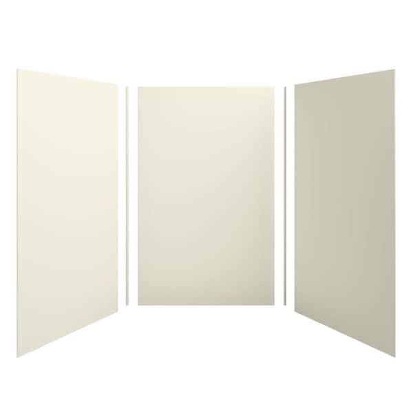 KOHLER Choreograph 60 in. x 96 in. 3-Piece Easy Up Adhesive Alcove Shower Surround in Almond