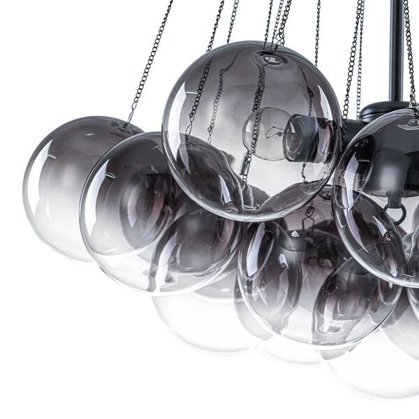 Y'INSP Lyra 3-Light Modern Matte Black Chandelier with Gradient