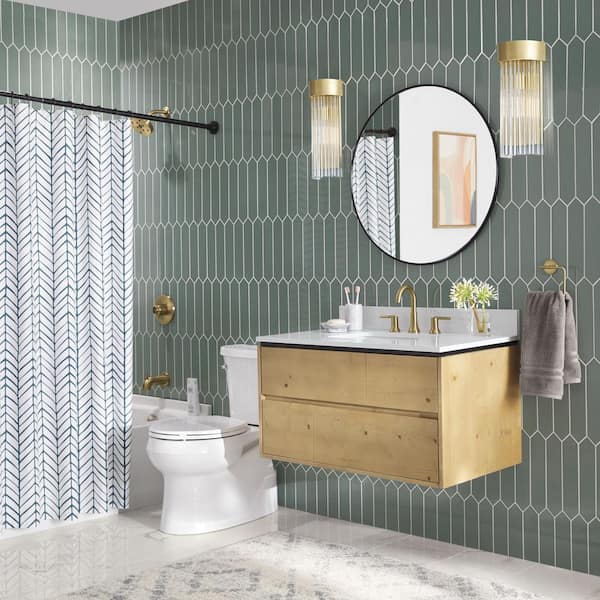 Trinsic Gold 1-Handle Wall Mount Tub and Shower Faucet Trim Kit in Champagne Bronze with H2Okinetic (Valve Not Included)