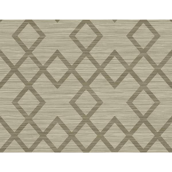 Kenneth James Vana Brown Woven Diamond Sample Brown Wallpaper Sample