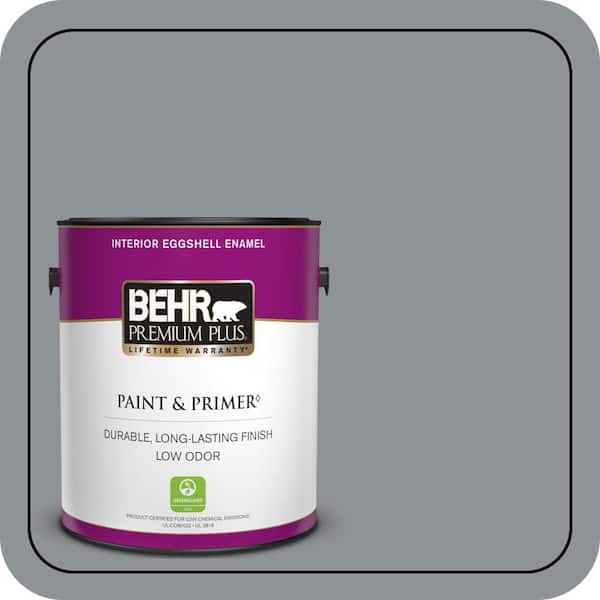BEHR PREMIUM PLUS 1 gal. #PPU26-05 Flint Gray Eggshell Enamel Low Odor Interior Paint & Primer