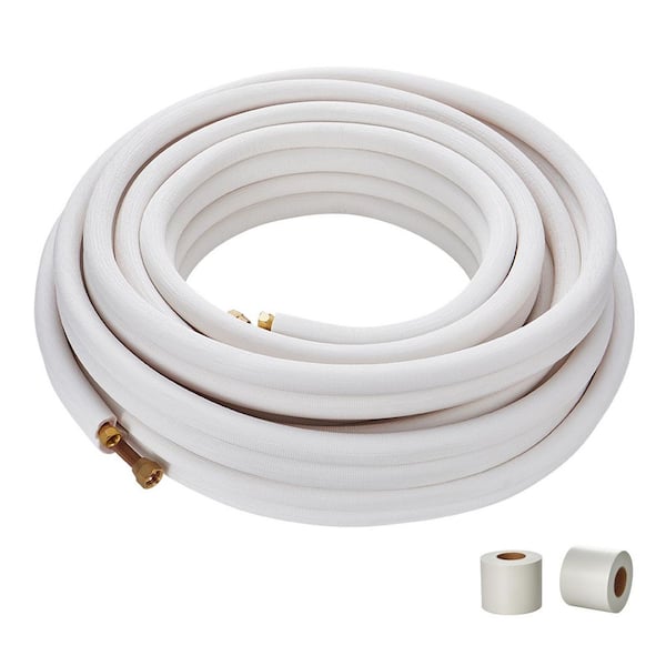 50 FT. Mini Split Line Set, 3/8 in. & 5/8 in. O. D Copper Pipes Tubing and Triple-Layer Insulation for Air Conditioning