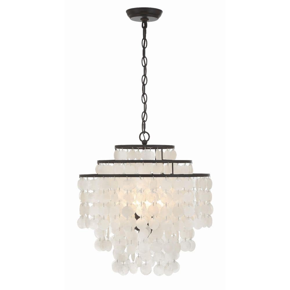 Mini Brielle Dark Bronze 4-Light Crystal Candle Chandelier