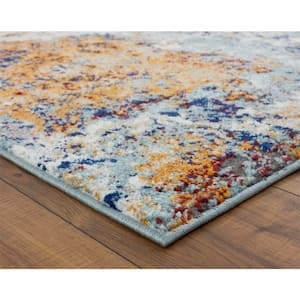 Beverly Collection Multi 9x12 Abstract Polypropylene Modern Area Rug