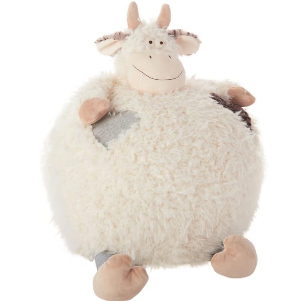 Mina Victory Plush Lines Ivory 16 in. x 16 in. Plush Animal
