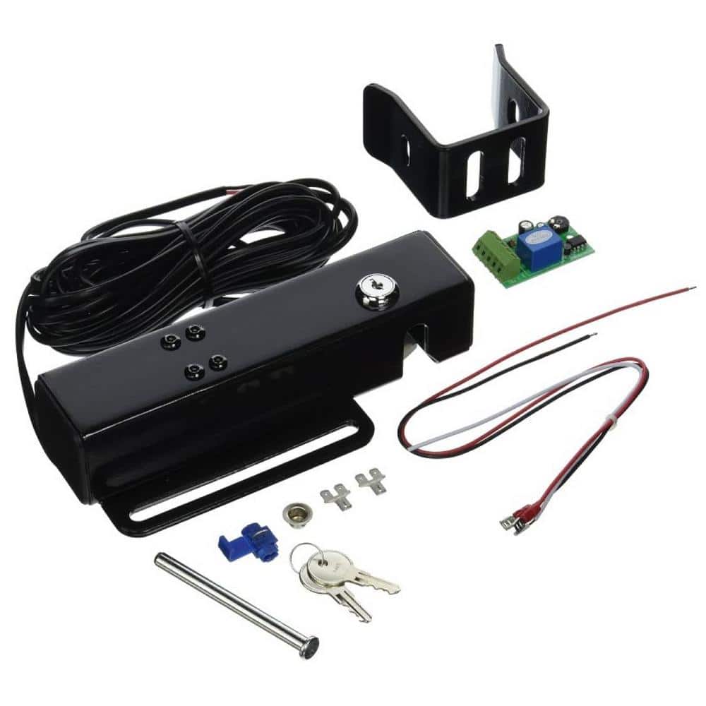 Mighty Mule Black Steel Automatic Gate Lock with Keys