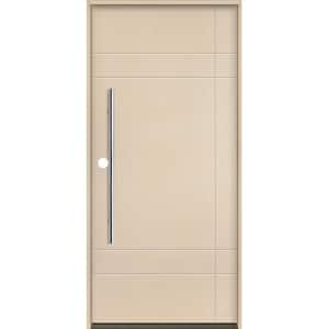 SUMMIT Modern Faux Pivot 36 in. x 80 in. Right-Hand/Inswing 10-Grid Solid Panel Unfinished Fiberglass Prehung Front Door
