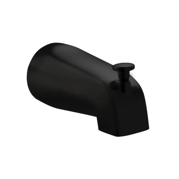 PULSE Showerspas Brass Tub Spout with Slip Fit Connection in Matte Black
