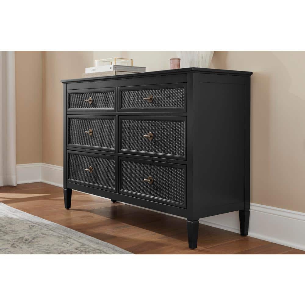 Marsden Patina Wood Finish 6-Drawer Cane Dresser (54 in W. X 36 in H.) - thumbnail 10