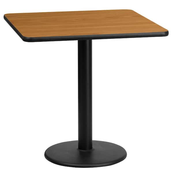 Flash Furniture 24 in. Square Natural Laminate Table Top with 18 in. Round Table Height Base