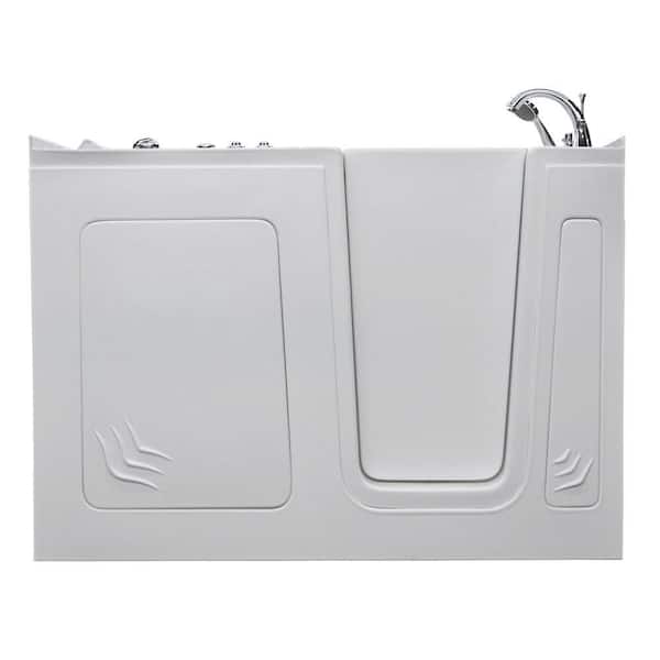 Universal Tubs Nova Heated 5 ft. Walk-In Whirlpool Bathtub in White with Chrome Trim