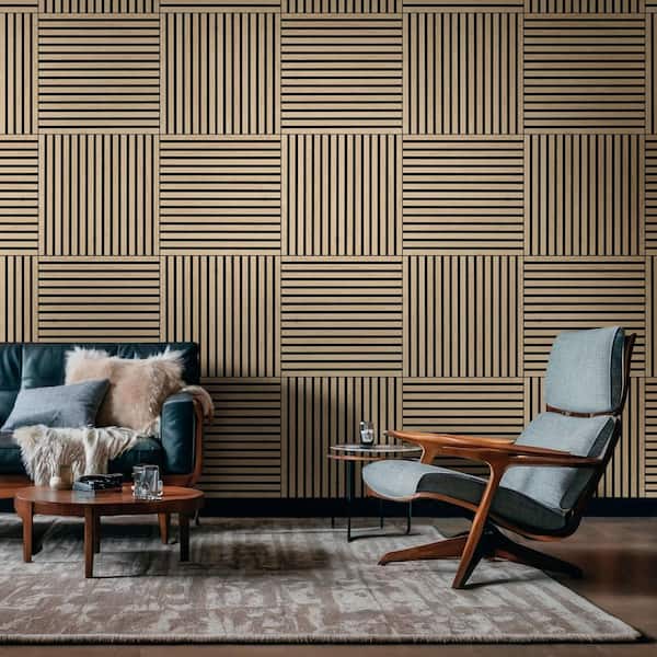 MSI Harmony Almond Mixed Wood Sound Absorbing Acoustic Panel 24 in
