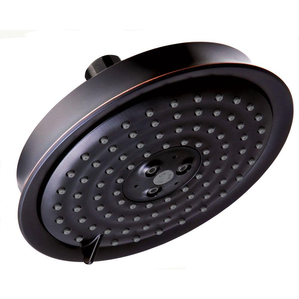 Raindance Classic 3-Spray Patterns 6 in. Single Wall Mount Fixed Shower Head in Rubbed Bronze