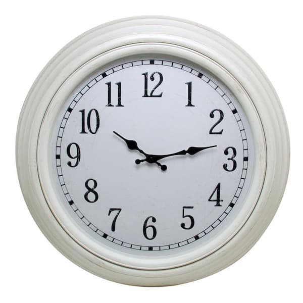 Kiera Grace Emmerson 20 in. Wall Clock 2 in. D - Weathered White