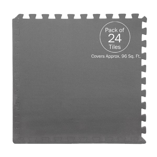Stalwart 24-in W x 24-in L x 0.5-in T Interlocking Foam Gym Floor Tile (96-sq ft) (24-Pack)