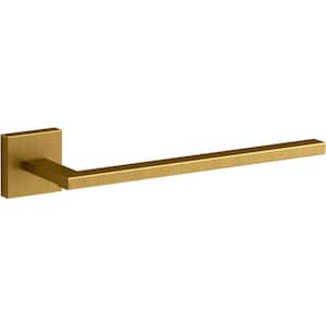 Square 9 in. Wall Mount Towel Bar in Vibrant Brushed Moderne Brass