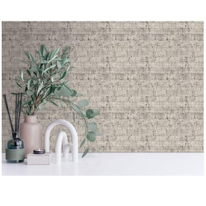 Silver Cork-Like Natural Machine Washable 57 sq. ft. Non-Woven Non- Pasted Double Roll Wallpaper