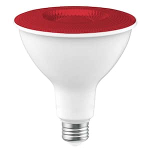90-Watt Equivalent PAR38 Red Color Decorative Indoor/Outdoor E26 Medium Base LED Light Bulb (1-Pack)