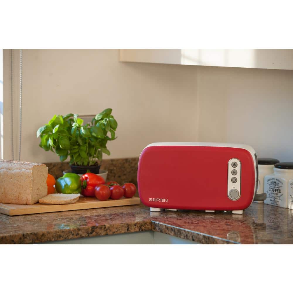 Seren Red Stainless Steel 6-Slice Long Slot Toaster