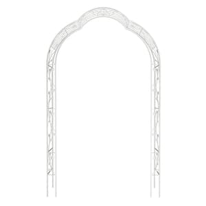 98.4 in. x 59 in. Metal White Garden Arbor Trellis for Wedding Arch, Party Archway