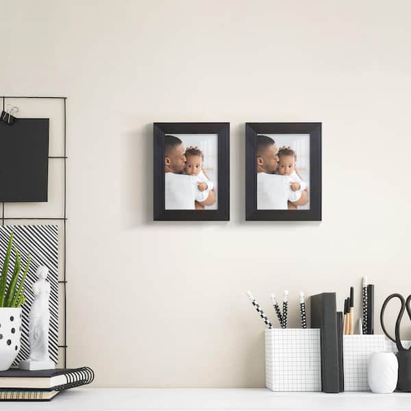 Wexford Home Grooved 3.5 in. x 5 in. Black Picture Frame (Set of 2)