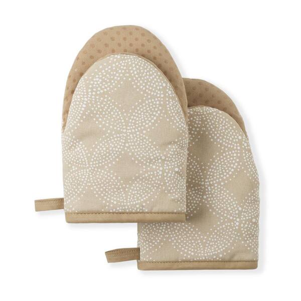 Tommy Bahama Island Tile Cotton Beige/ White Mini Mitt Set (2-Pack)