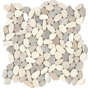 Opus Car Light 12 in. x 12 in. Pebble Honed Pebbles Floor and Wall Tile (10.66 Sq. Ft./Case, 11-Pieces)