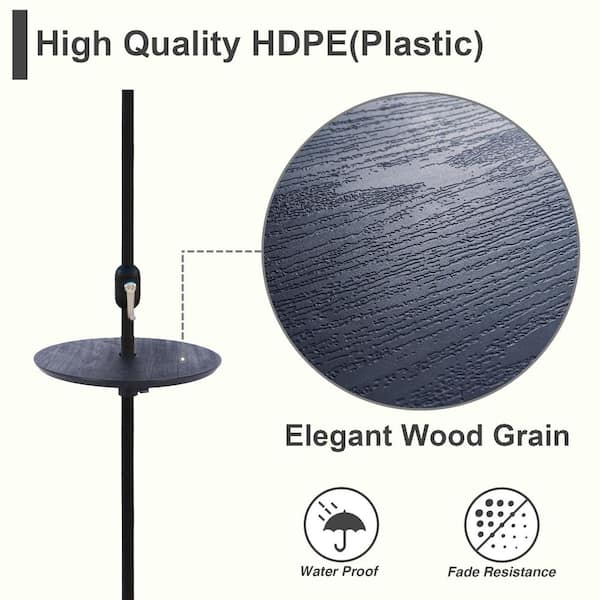 best solar patio umbrellas Sonkuki 11 ft. Solar LED Round Aluminum Cantilever Outdoor Patio Umbrellas with Base in Red