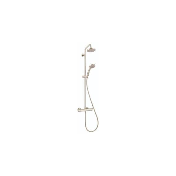 Croma Showerpipe 150 4-Spray Patterns Dual Wall Mount Showerhead with 2.0 GPM 6 in. in Brushed Nickel