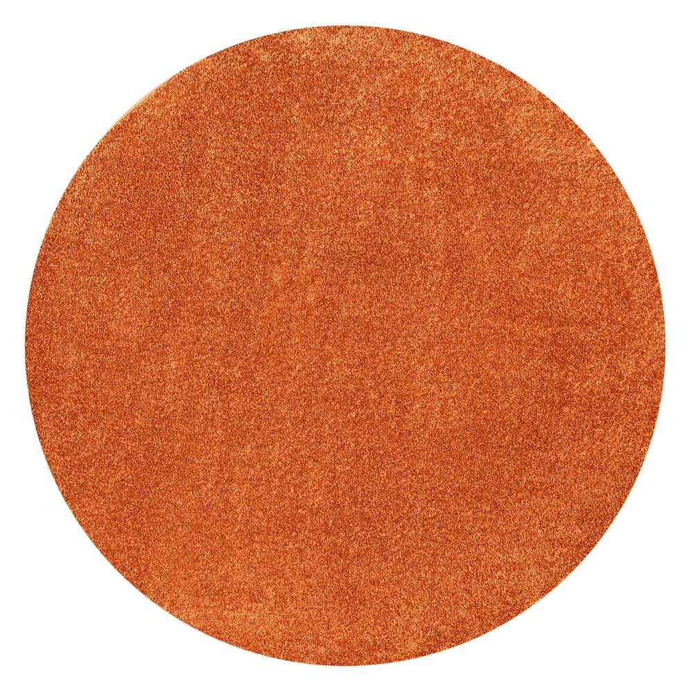 JONATHAN Y Haze Orange 4 ft. Solid LowPile Round Area Rug SEU100M4R