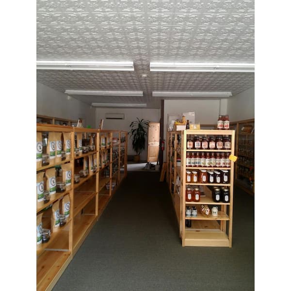 Dimensions 2 ft. x 4 ft. Glue Up Tin Ceiling Tile in Matte White